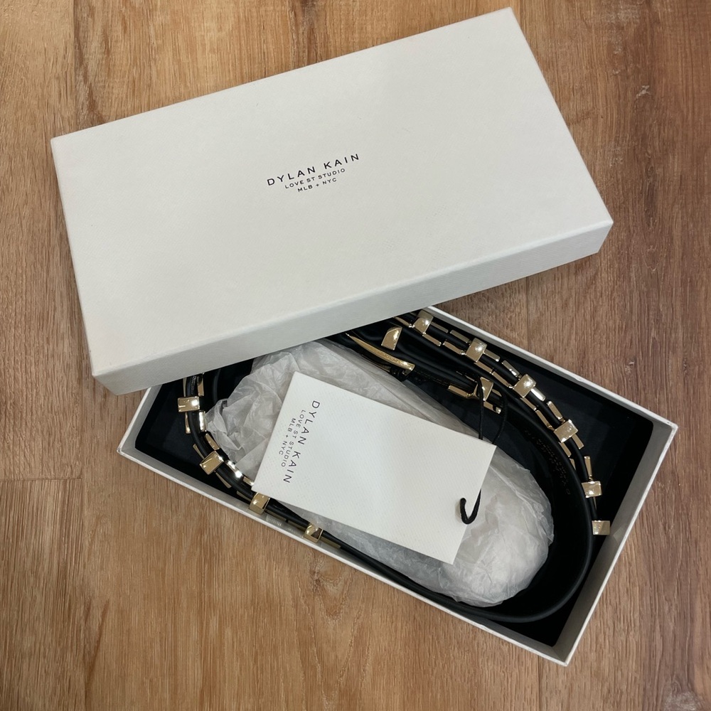 Dylan Kain Black Belt Gold Hardware